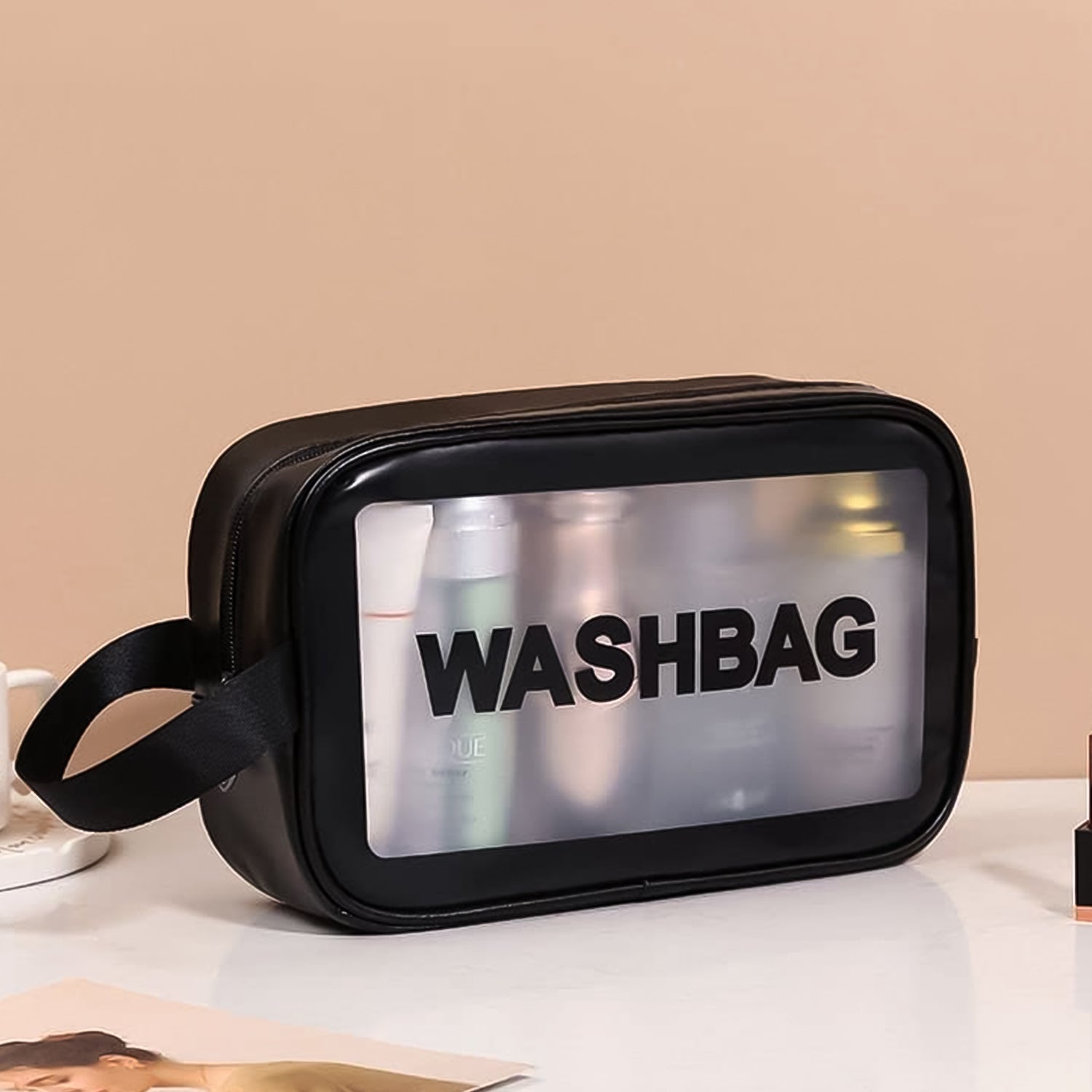 Medium Zippered Cosmetic Pouch, Toiletry Bag for Cosmetics (1 Pc) Medium Zippered Cosmetic Pouch, Toiletry Bag for Cosmetics (1 Pc)